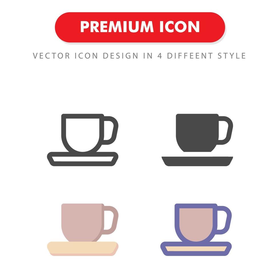 coffee cup icon pack isolated on white background vector