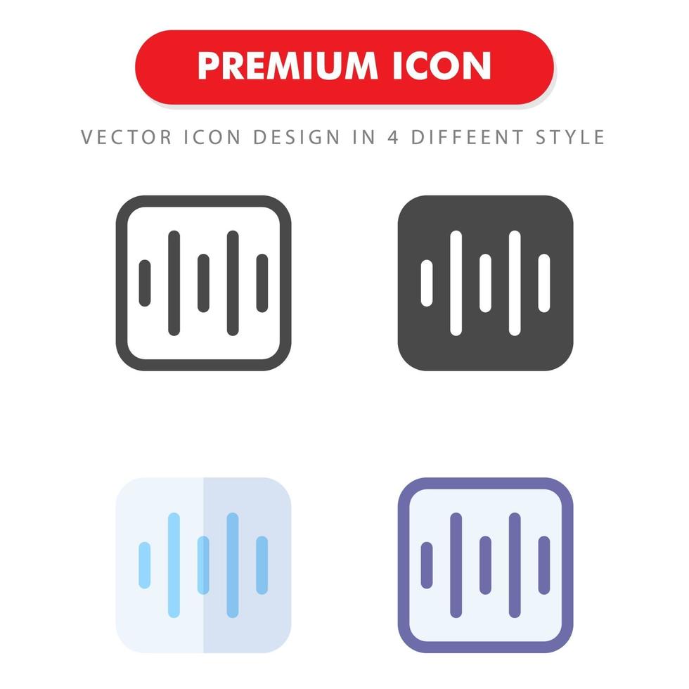 paquete de iconos de ritmo de sonido aislado sobre fondo blanco. para el diseño de su sitio web, logotipo, aplicación, interfaz de usuario. Ilustración de gráficos vectoriales y trazo editable. eps 10. vector