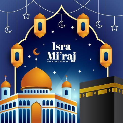 Isra Miraj with Element Islamic vector