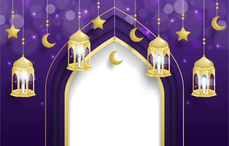 Isra Miraj with Purple Background vector