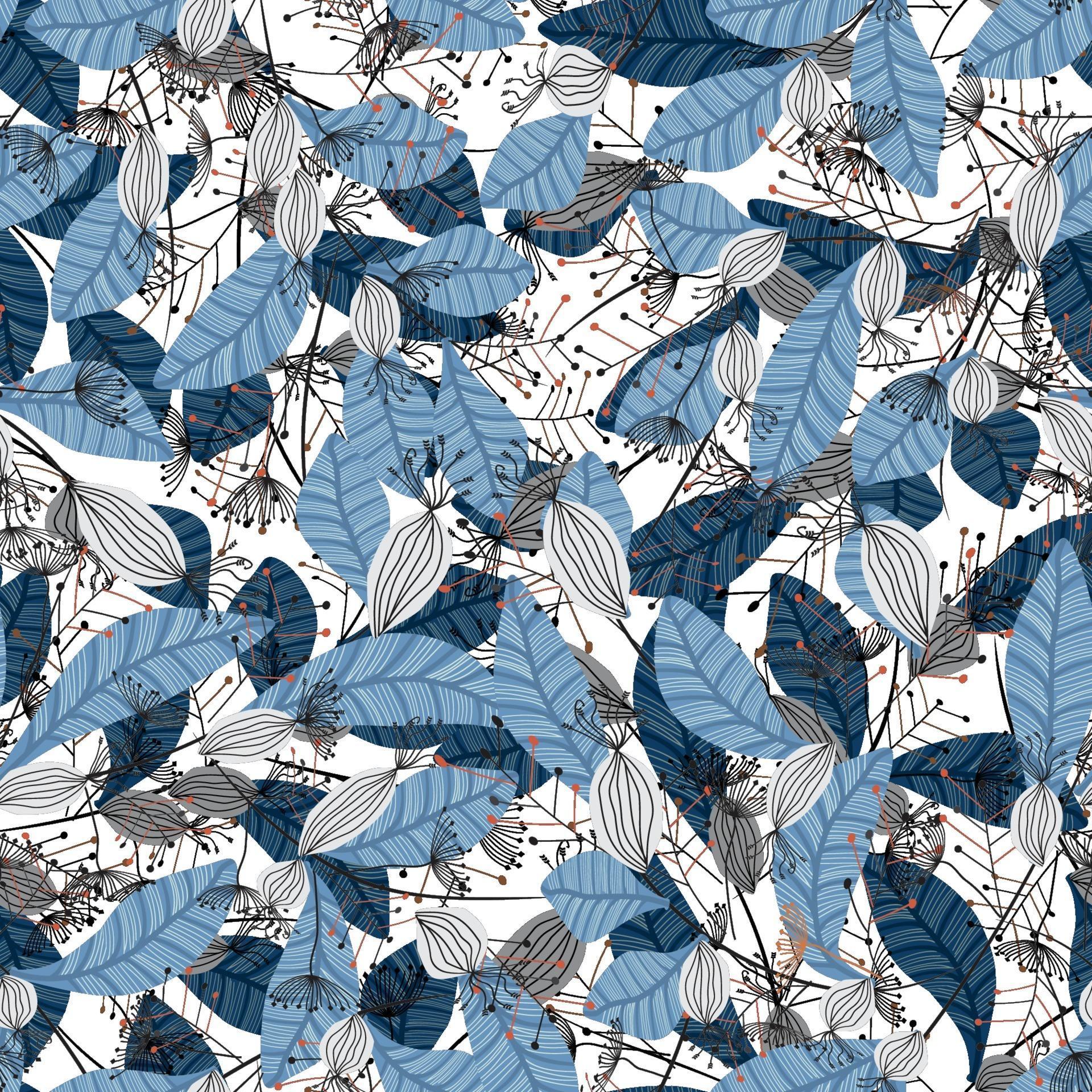 Modern trendy abstract retro style floral seamless pattern design