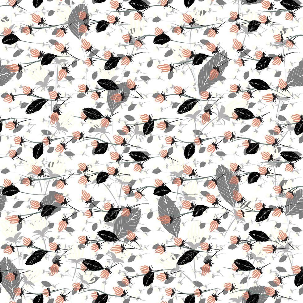 Modern trendy abstract retro style floral seamless pattern design vector