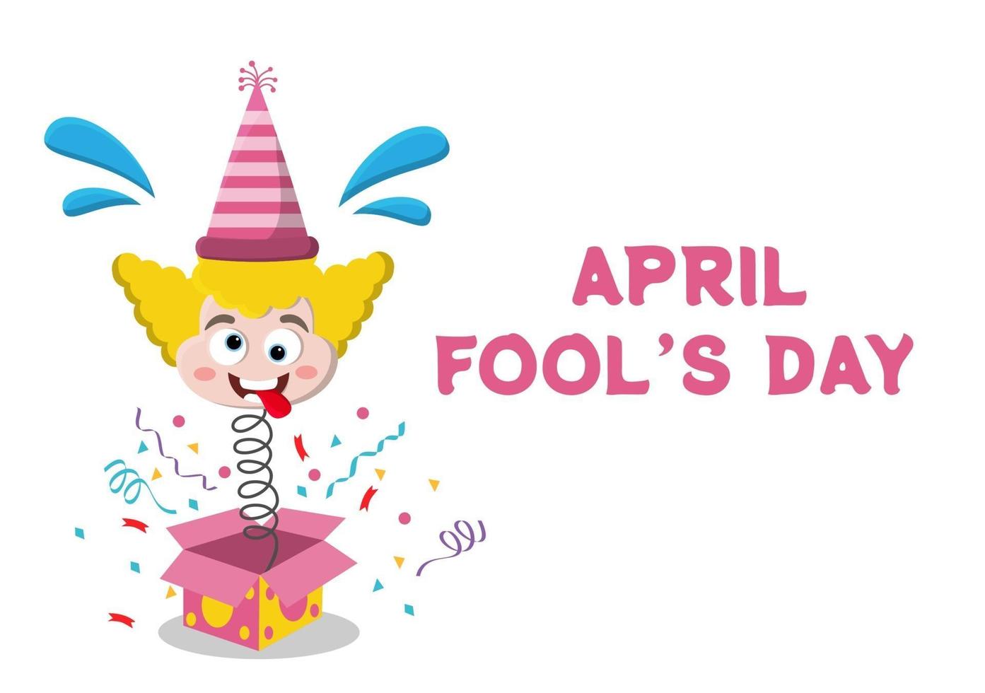 Celebration Happy April Fool's Day Wearing a Jester Hat Background Design Concept. Vector Illustration