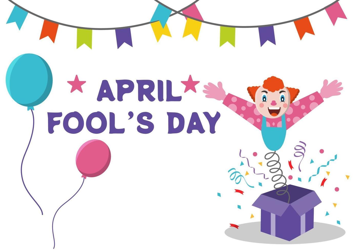 Celebration Happy April Fool's Day Wearing a Jester Hat Background Design Concept. Vector Illustration