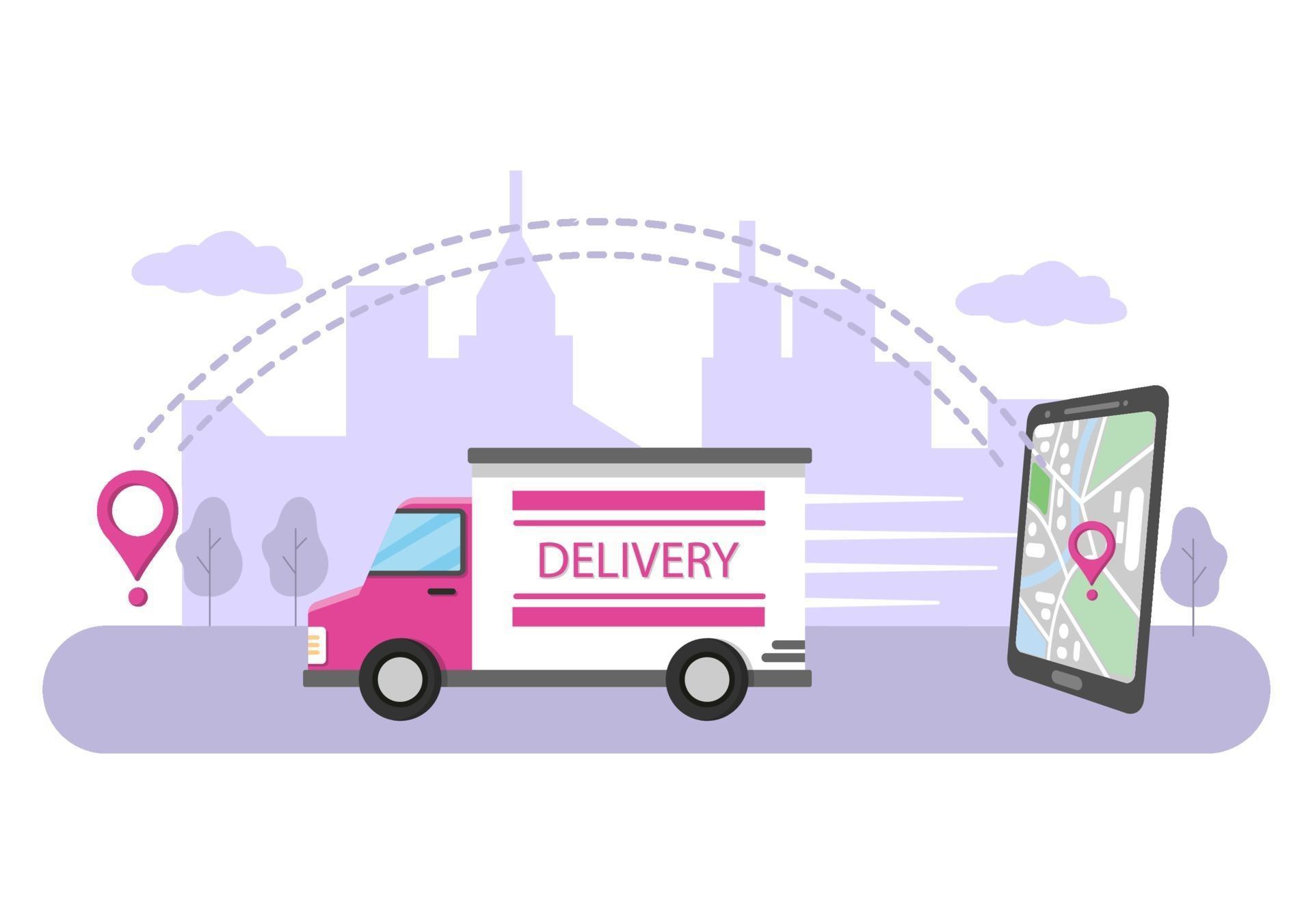 Flat Illustration of Online Delivery for Order Tracking, Courier ...