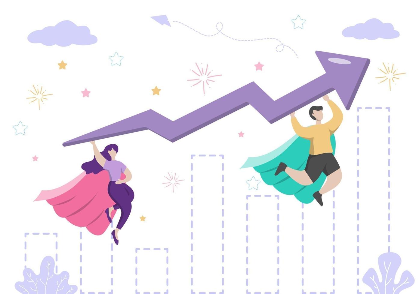 Startup Flat Illustration of Business Development Process, Innovation Product, and Creative Idea. vector