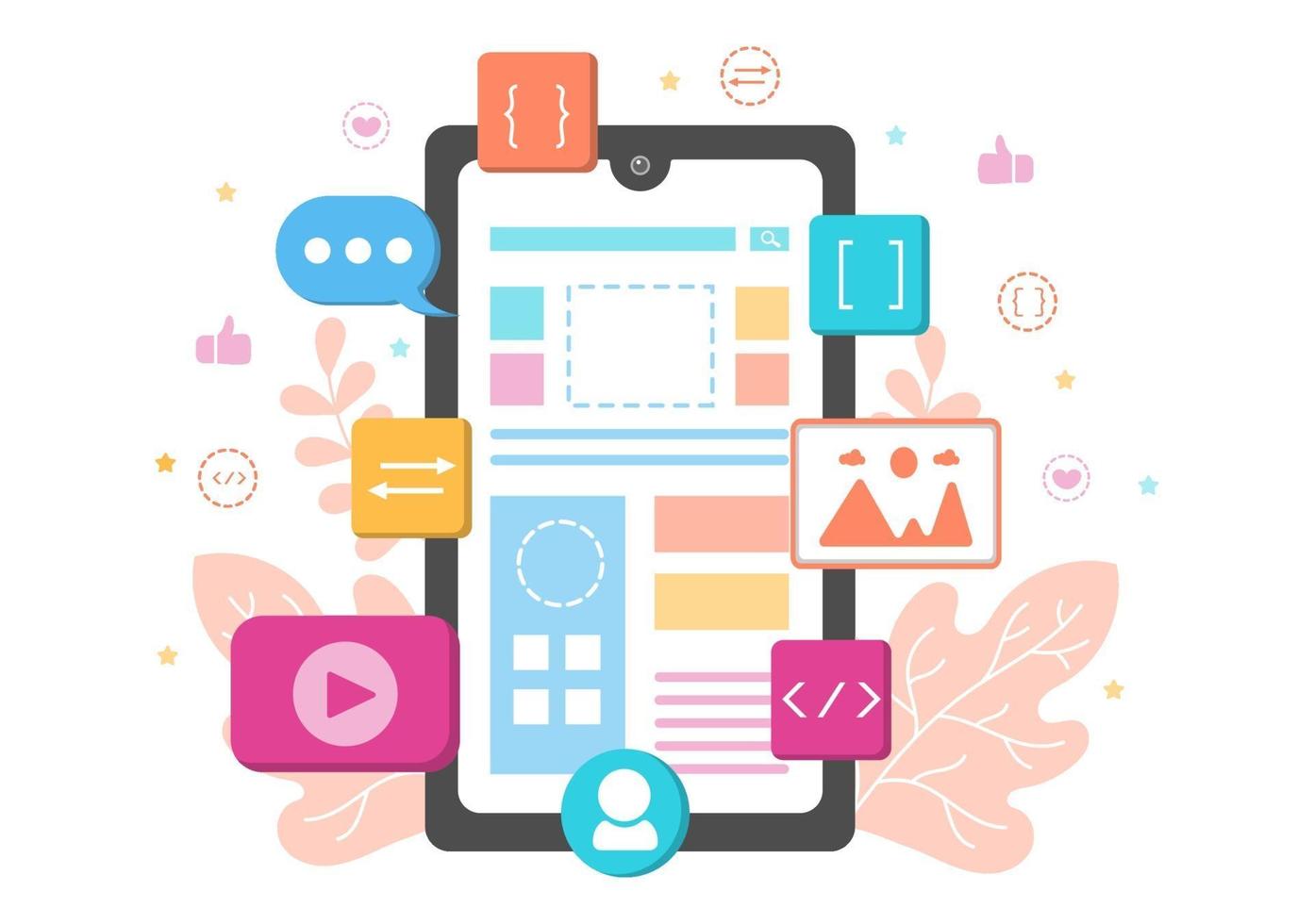 Web Development Flat Illustrations for Websites, Programming, Marketing Materials, Business Presentations, Online Advertising and Mobile Applications vector