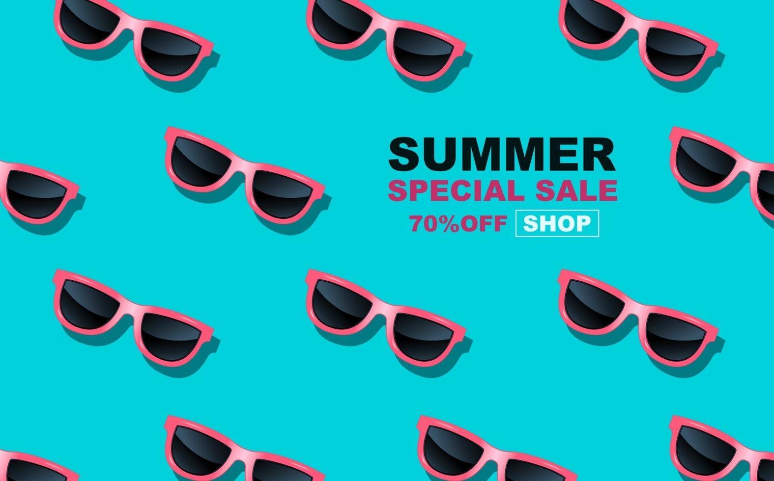 summer time design with glasses, pop art banner vector