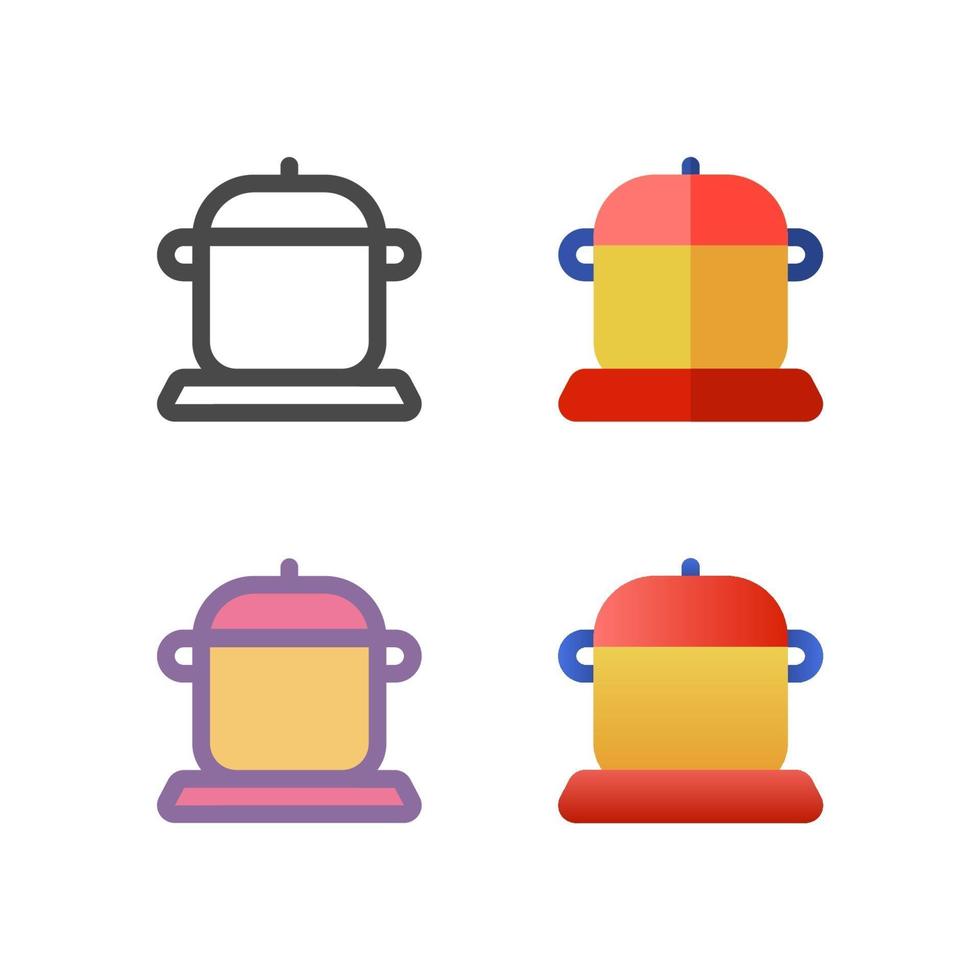 paquete de iconos de olla aislado sobre fondo blanco. para el diseño de su sitio web, logotipo, aplicación, interfaz de usuario. Ilustración de gráficos vectoriales y trazo editable. eps 10. vector