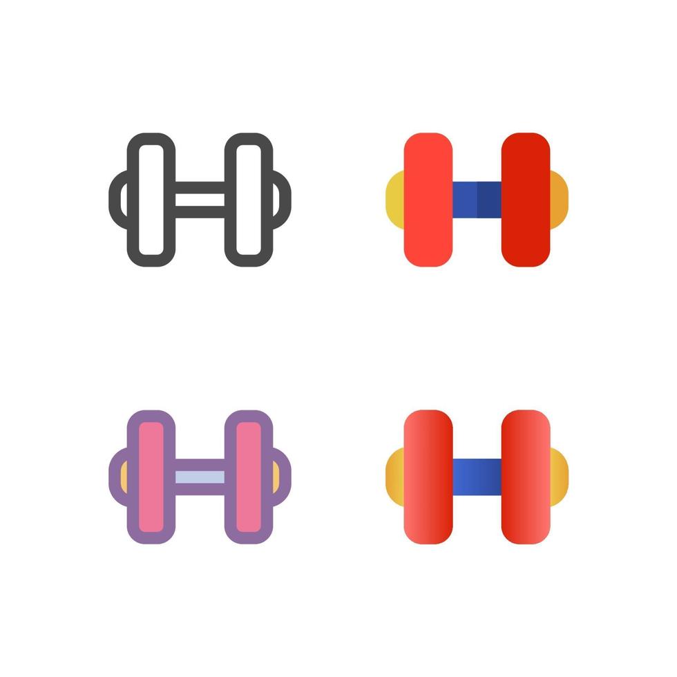 dumbbell icon pack isolated on white background. for your web site design, logo, app, UI. Vector graphics illustration and editable stroke. EPS 10.