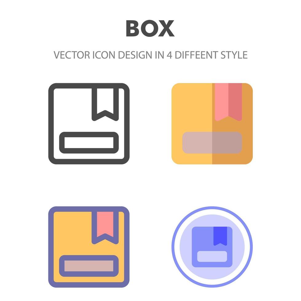 box icon pack in different styles vector