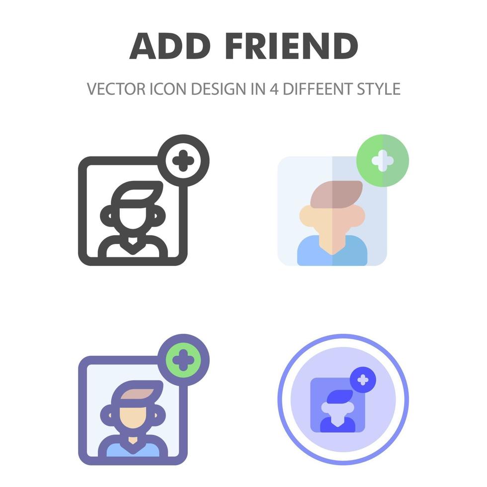 agregar paquete de iconos de amigos en diferentes estilos vector