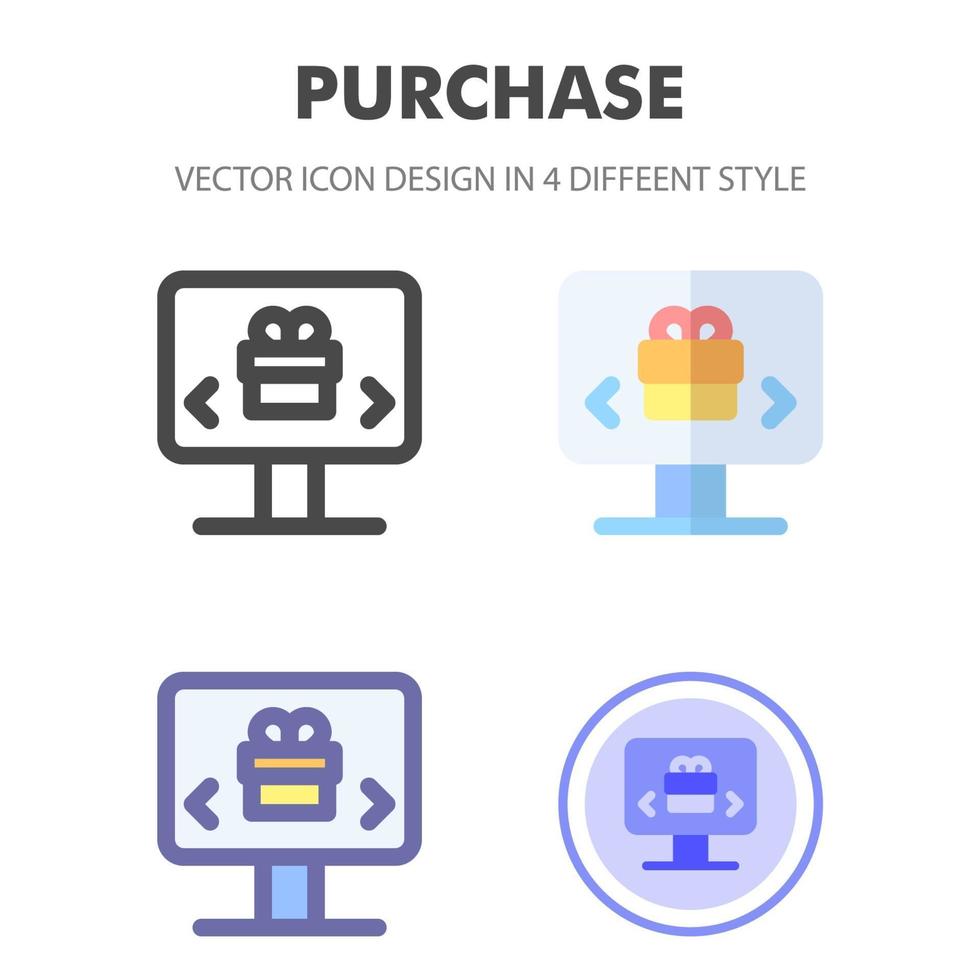 purchase icon pack in different styles vector