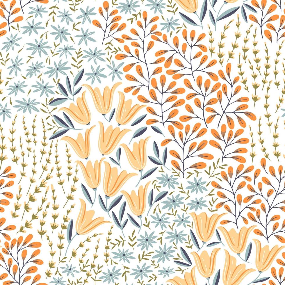 Seamless Pattern with Wild Flowers vector