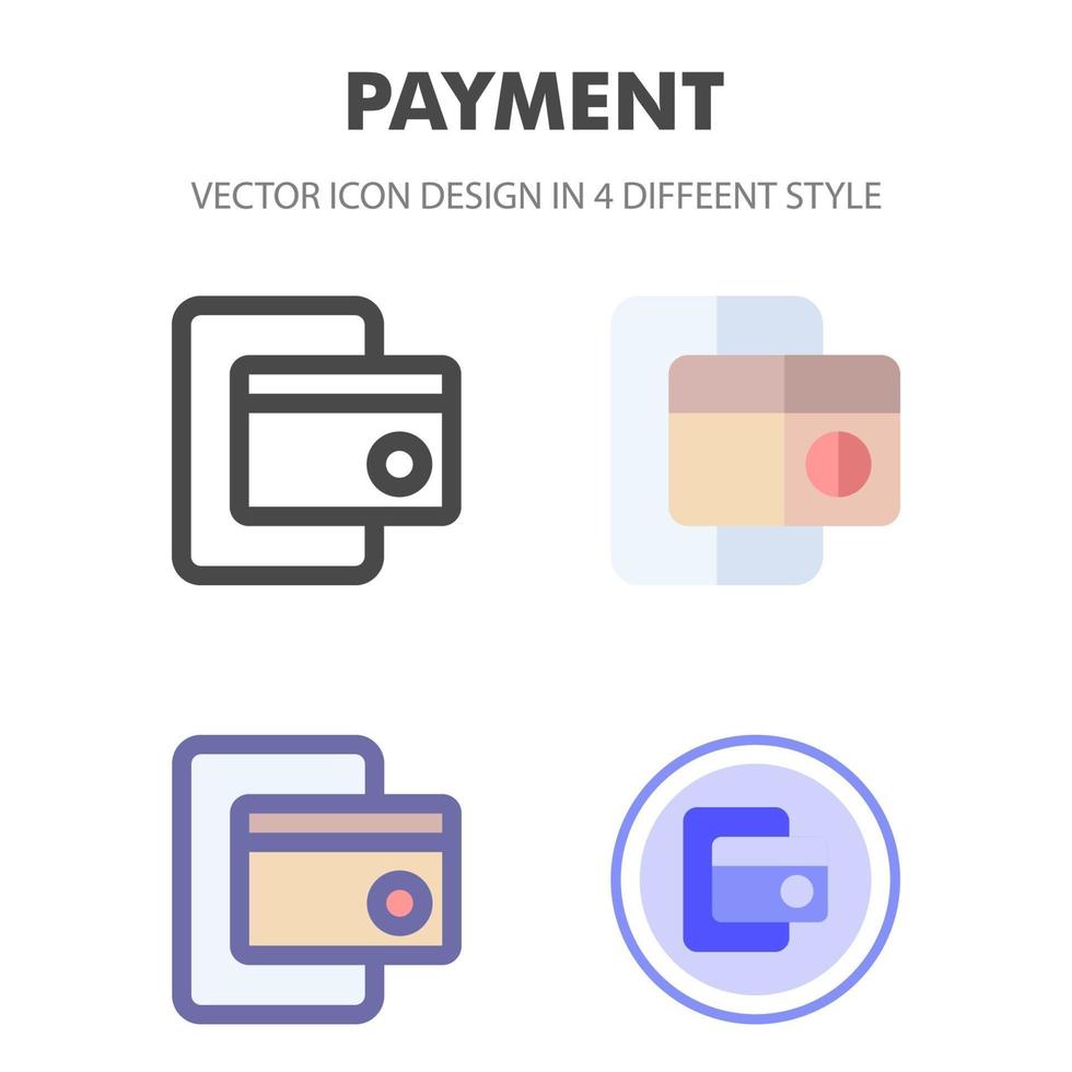 paquete de iconos de pago en diferentes estilos vector