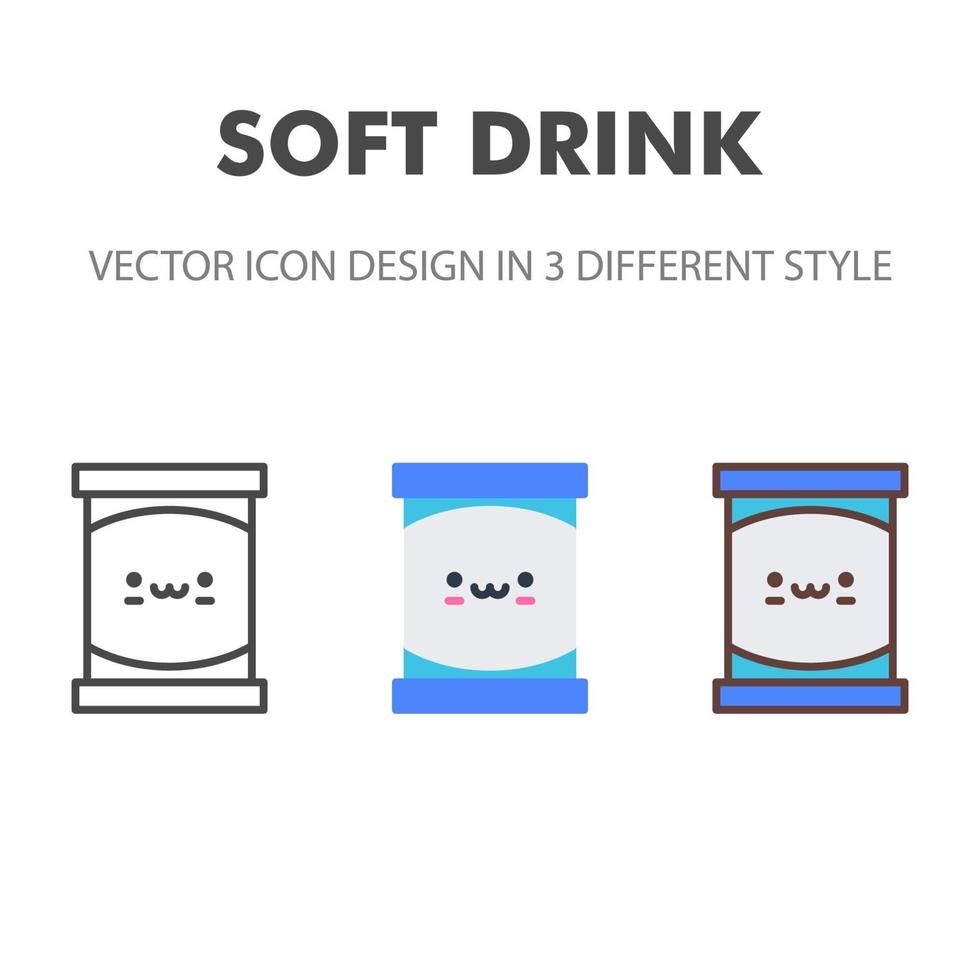 soft drink icon. Kawai and cute food illustration. for your web site design, logo, app, UI. Vector graphics illustration and editable stroke. EPS 10.