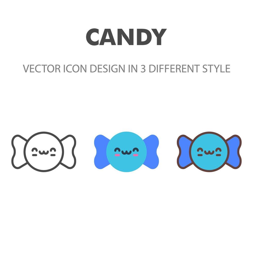 icono de caramelo. kawai y linda ilustración de comida. para el diseño de su sitio web, logotipo, aplicación, interfaz de usuario. Ilustración de gráficos vectoriales y trazo editable. eps 10. vector