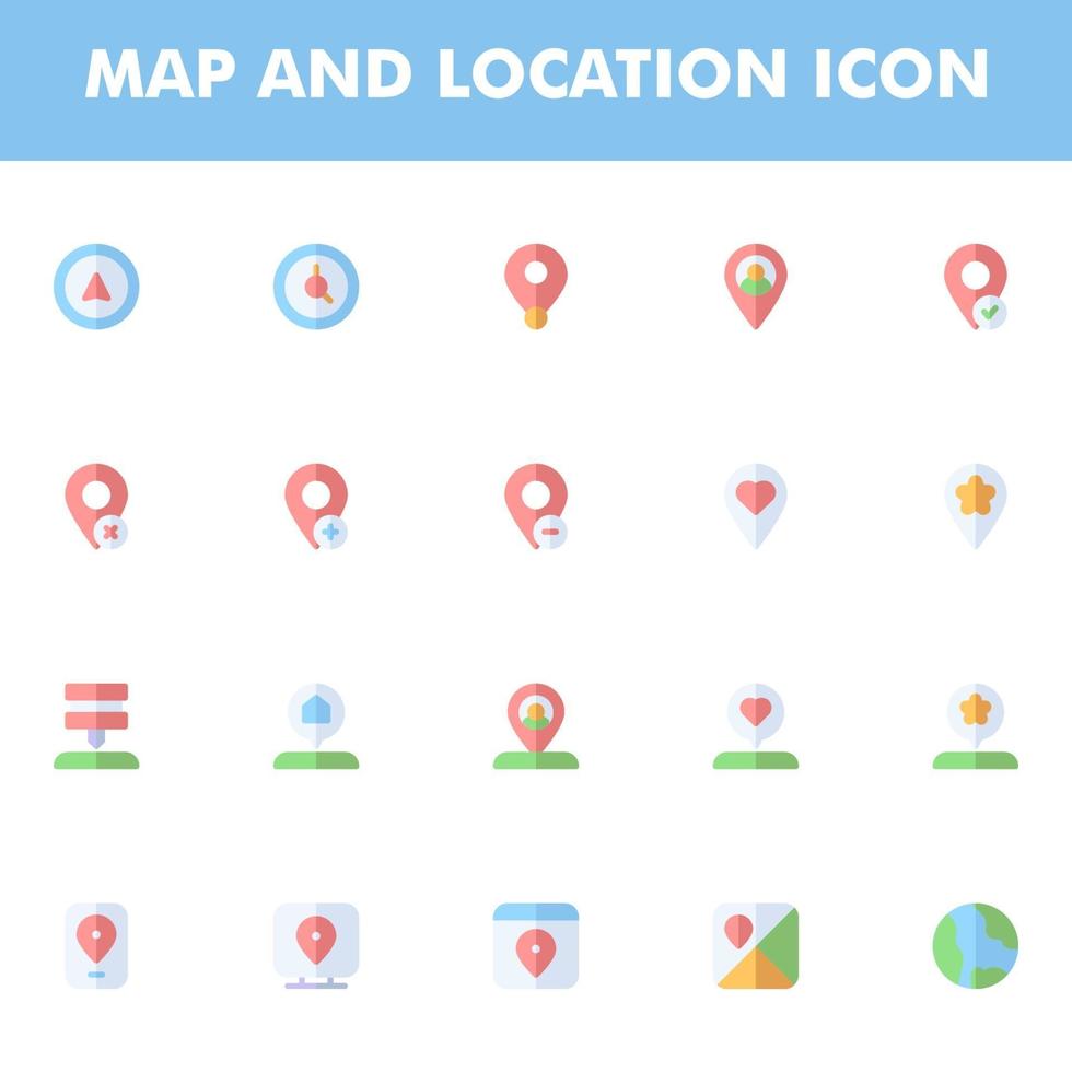 Map and location icon pack isolated on white background. for your web site design, logo, app, UI. Vector graphics illustration and editable stroke. EPS 10.