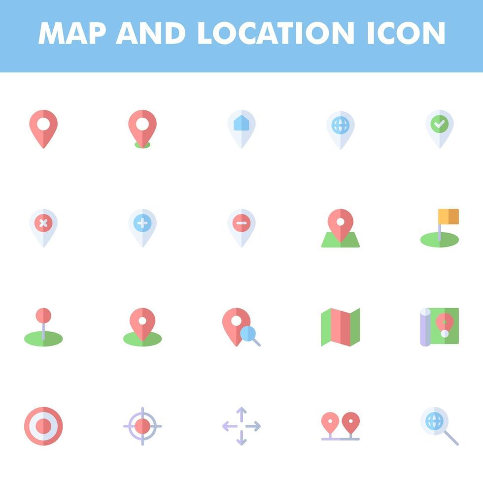 Map and location icon pack isolated on white background. for your web site design, logo, app, UI. Vector graphics illustration and editable stroke. EPS 10.