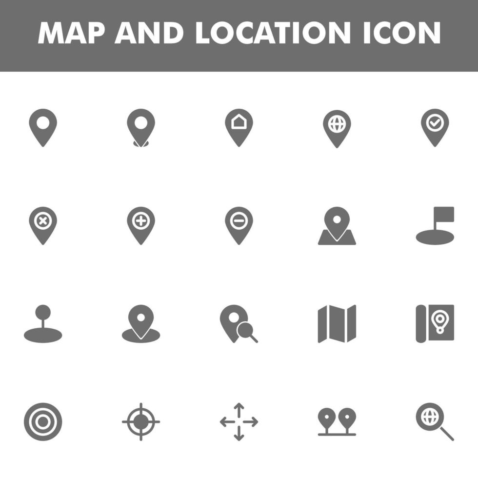 Map and location icon pack isolated on white background. for your web site design, logo, app, UI. Vector graphics illustration and editable stroke. EPS 10.