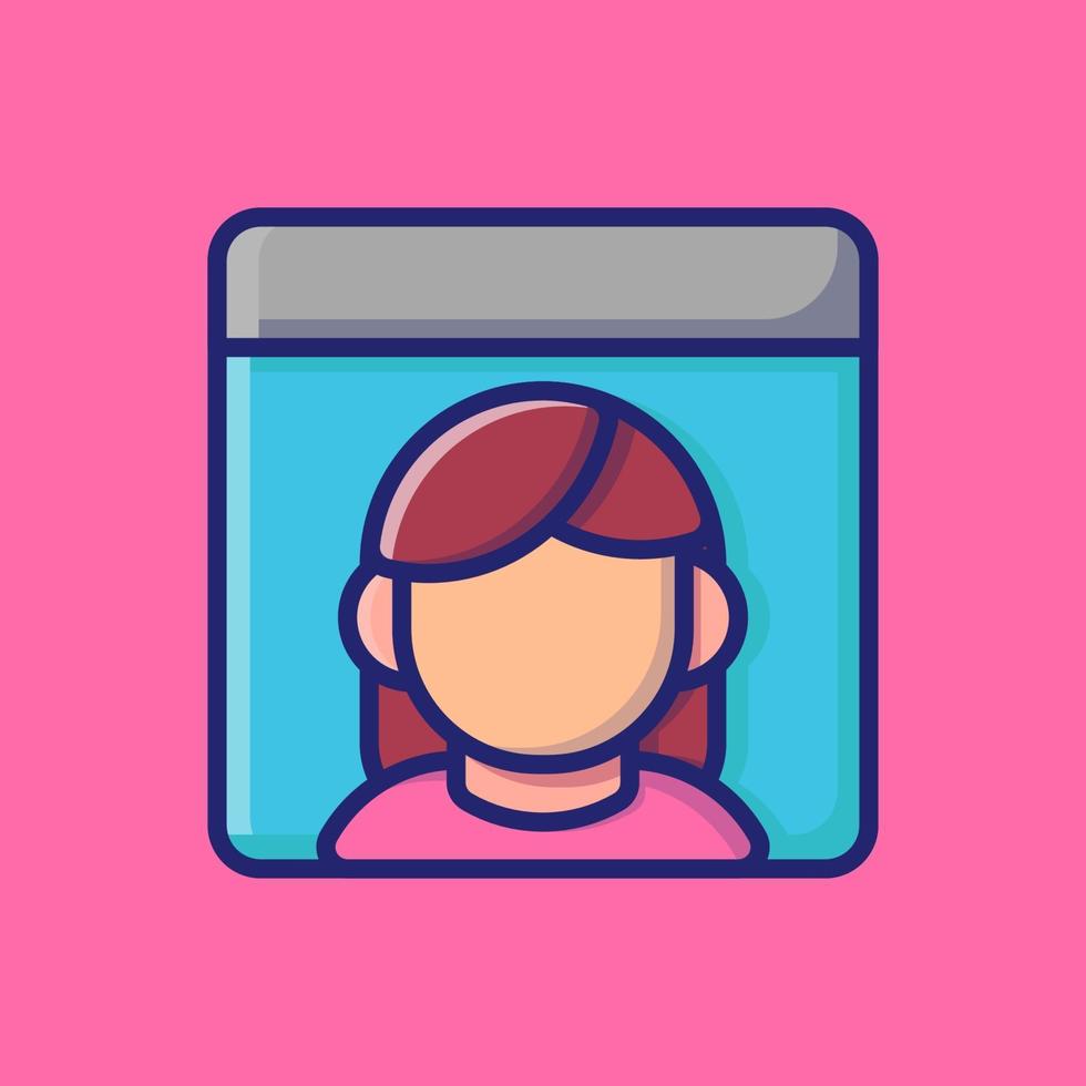Profile Vector Icon Illustration. Flat Cartoon Style Suitable For Web Landing Page, Banner, Sticker, Background.