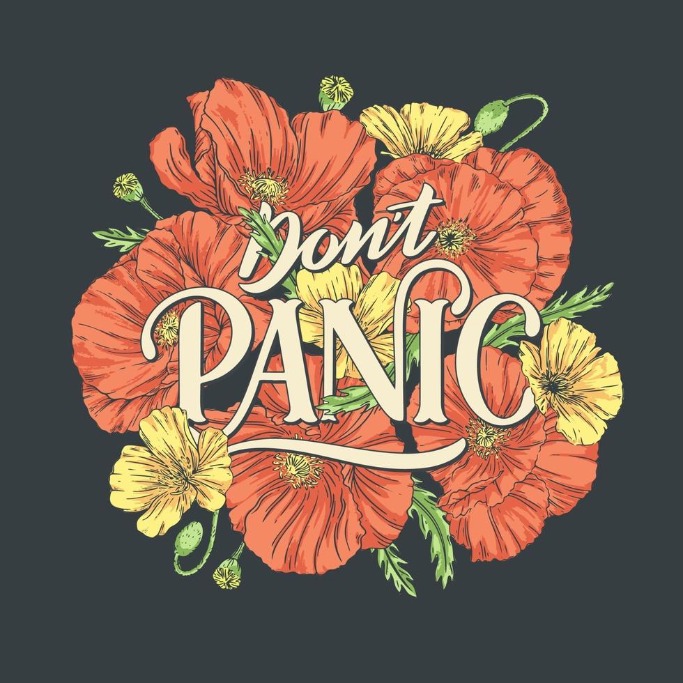 Dont Panic lettering vector