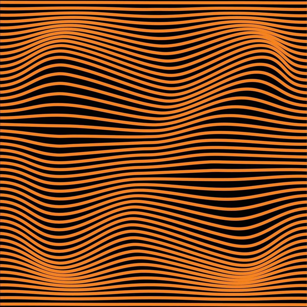 Illustration vector of dynamic line wave 3d, color line orange and background black.