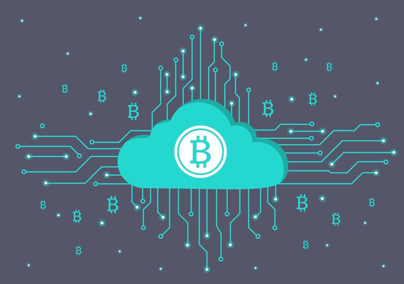 Cryptocurrency Illustration Flat Design with Businessman Miners and Coins. for Financial Technology, Blockchain, and Data Analysis. vector