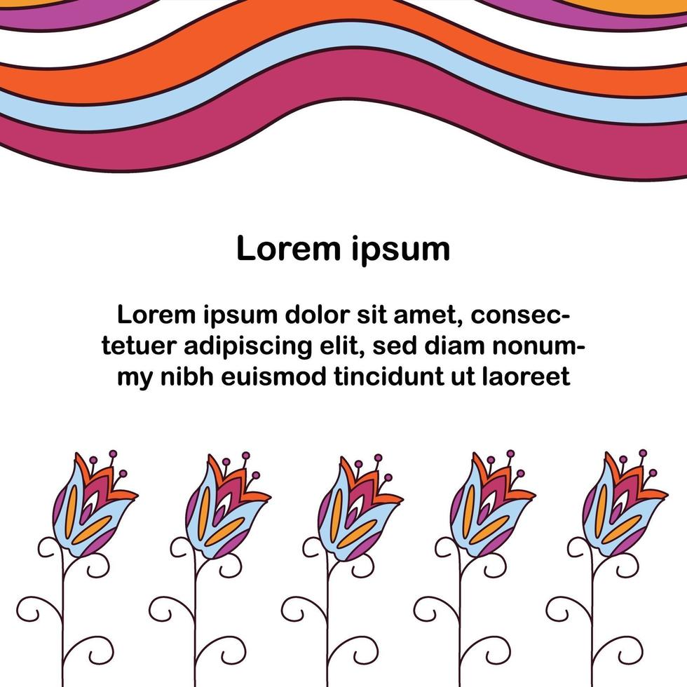 Banner con patrón abstracto brillante, plantilla creativa con elementos florales de colores, ilustración vectorial en estilo plano vector