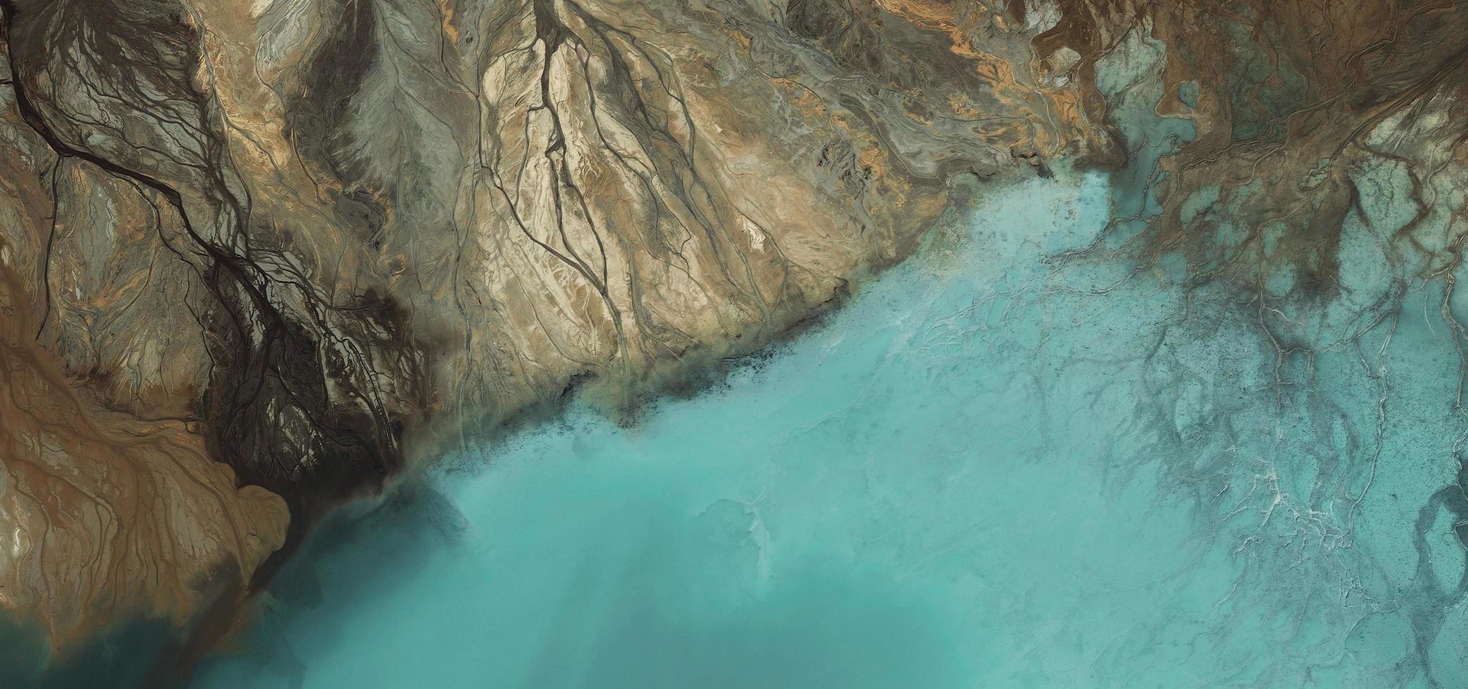 Aerial view of an ash pond in Poland photo