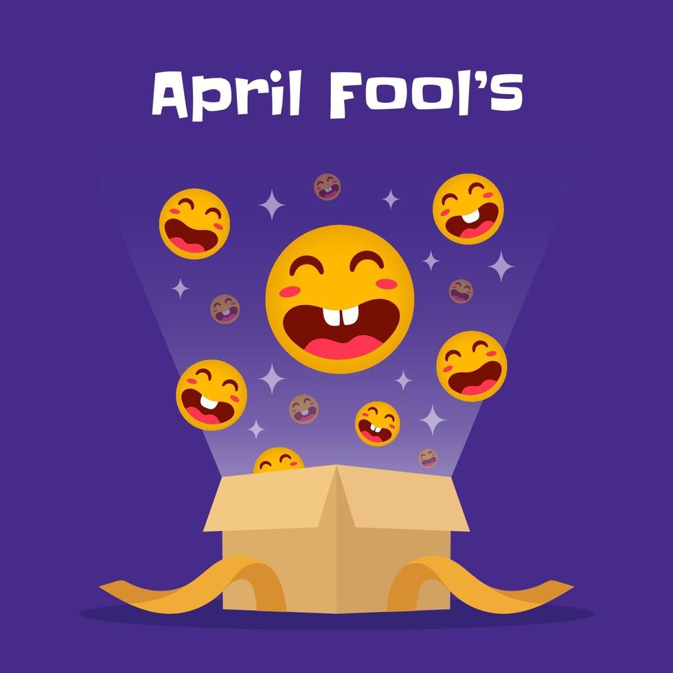 Funny April Fool's day box vector