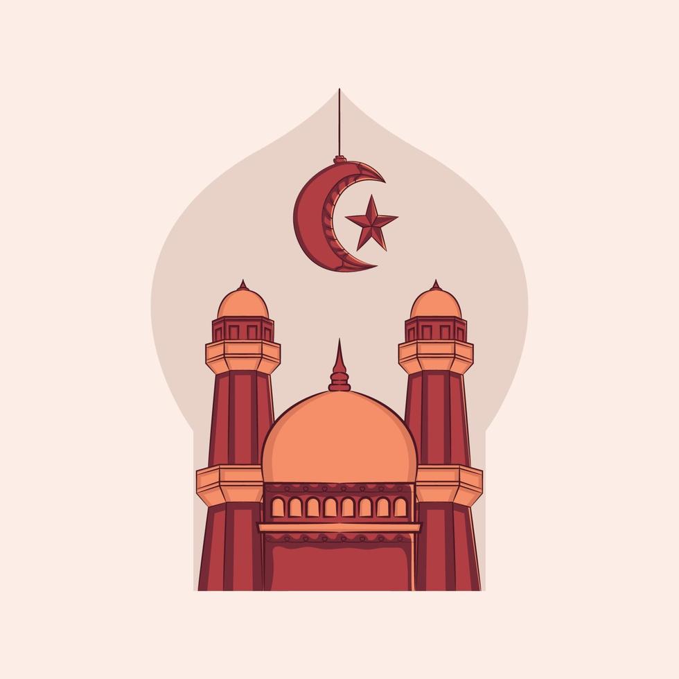 Ilustración dibujada a mano de la celebración de la fiesta iftar de Ramadán Kareem. mes sagrado islámico 1442 h. vector