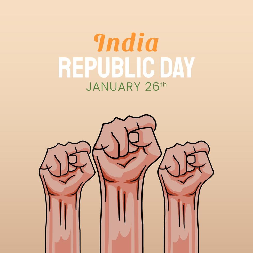 dibujado a mano ilustración del día de la república india vector