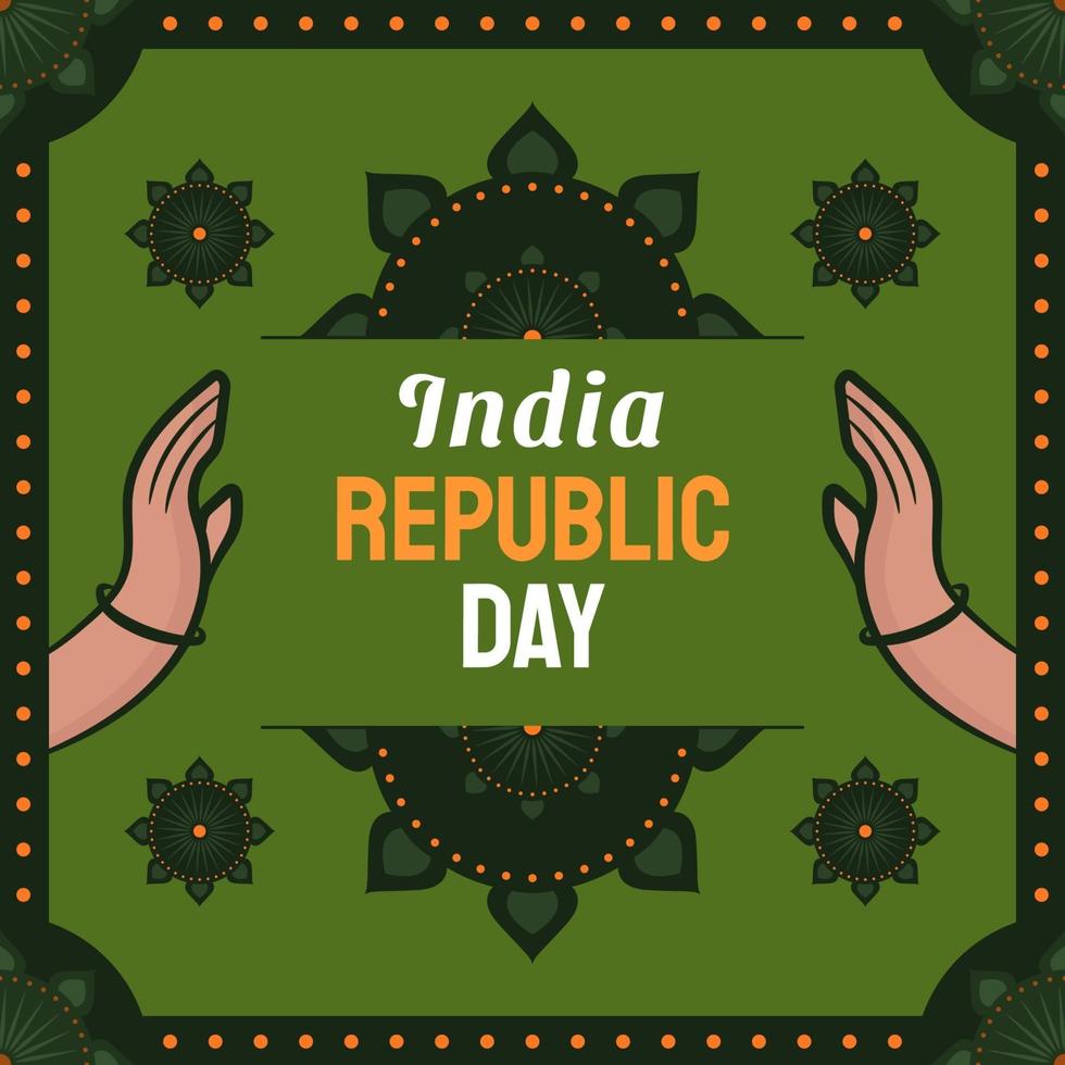 dibujado a mano ilustración del día de la república india vector