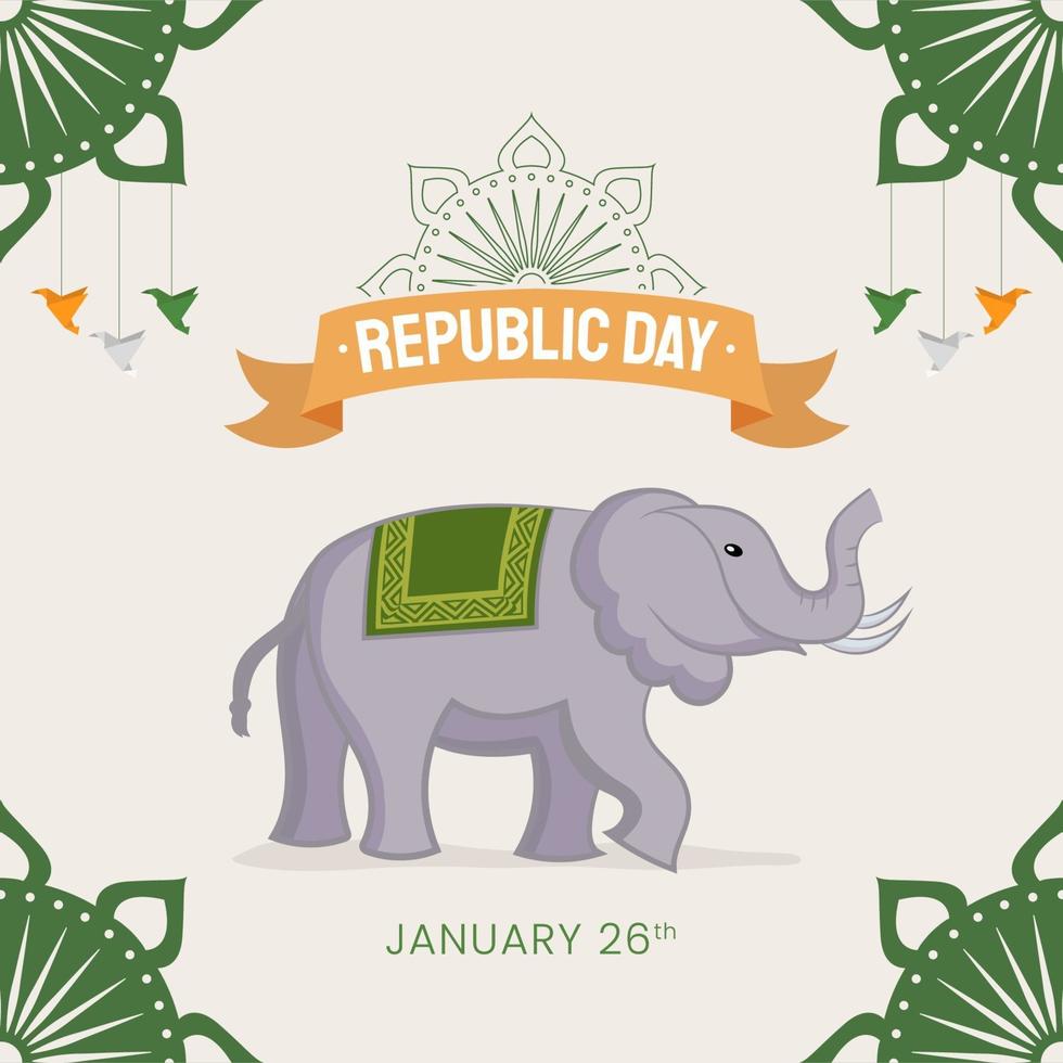 dibujado a mano ilustración del día de la república india vector