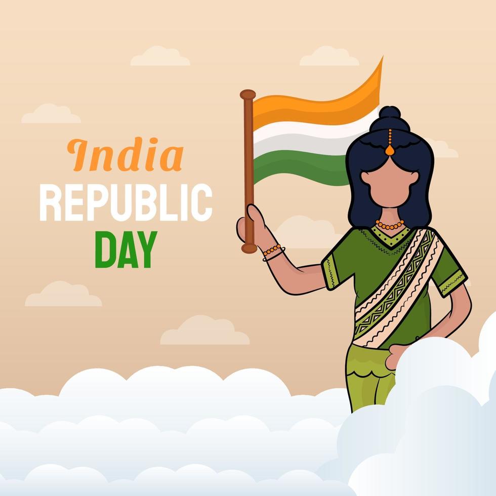 Hand drawn illustration of Indian Republic Day vector