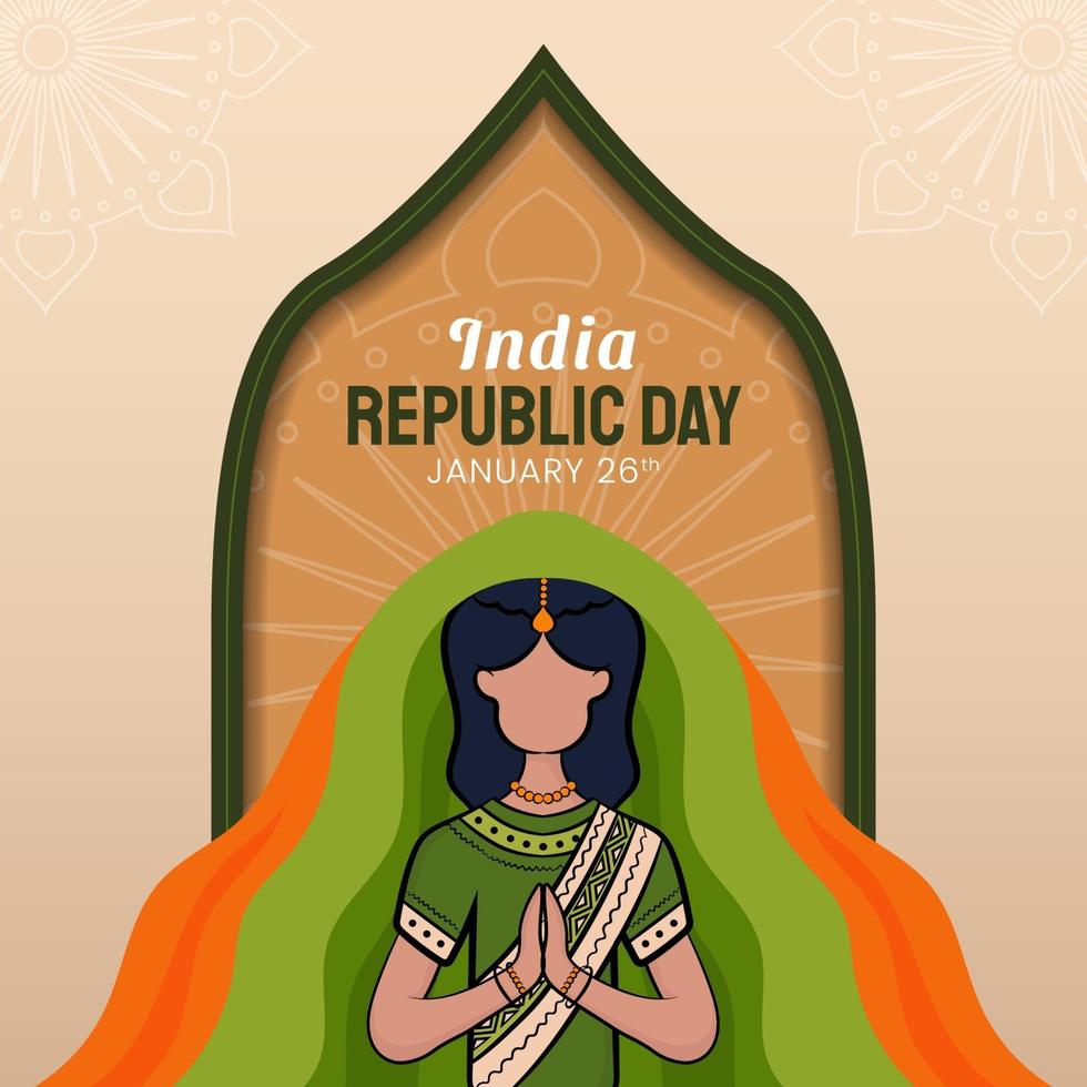 dibujado a mano ilustración del día de la república india vector