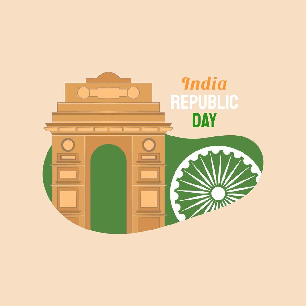 dibujado a mano ilustración del día de la república india vector