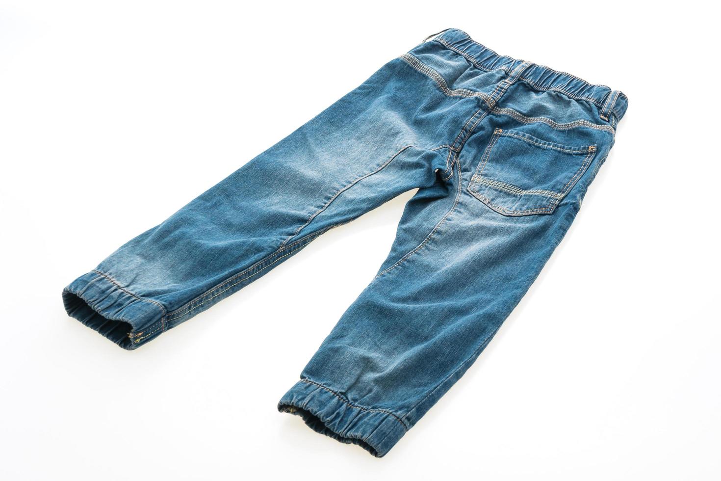 Jean pants isolated on white background photo