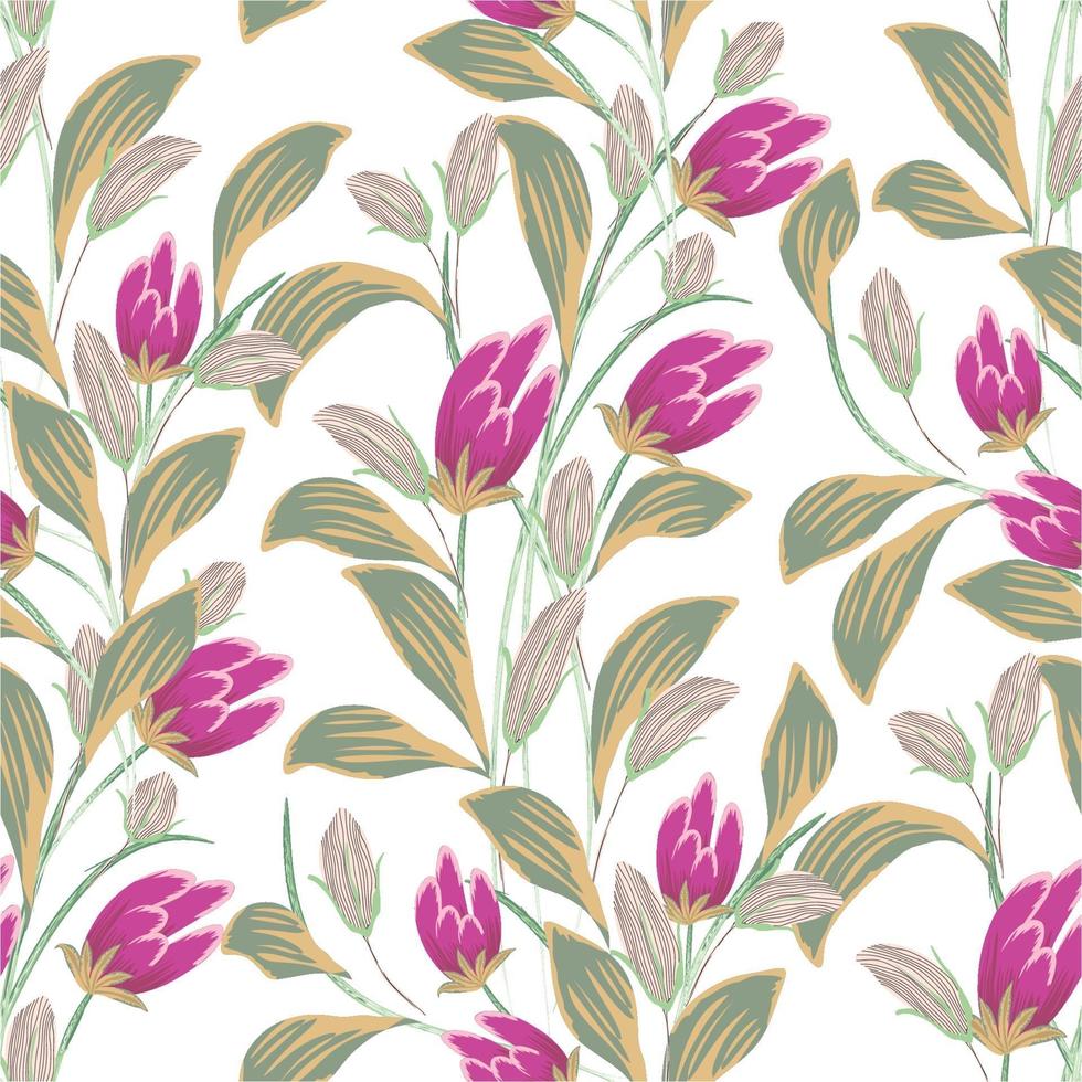 Modern abstract floral organic repeat pattern design vector