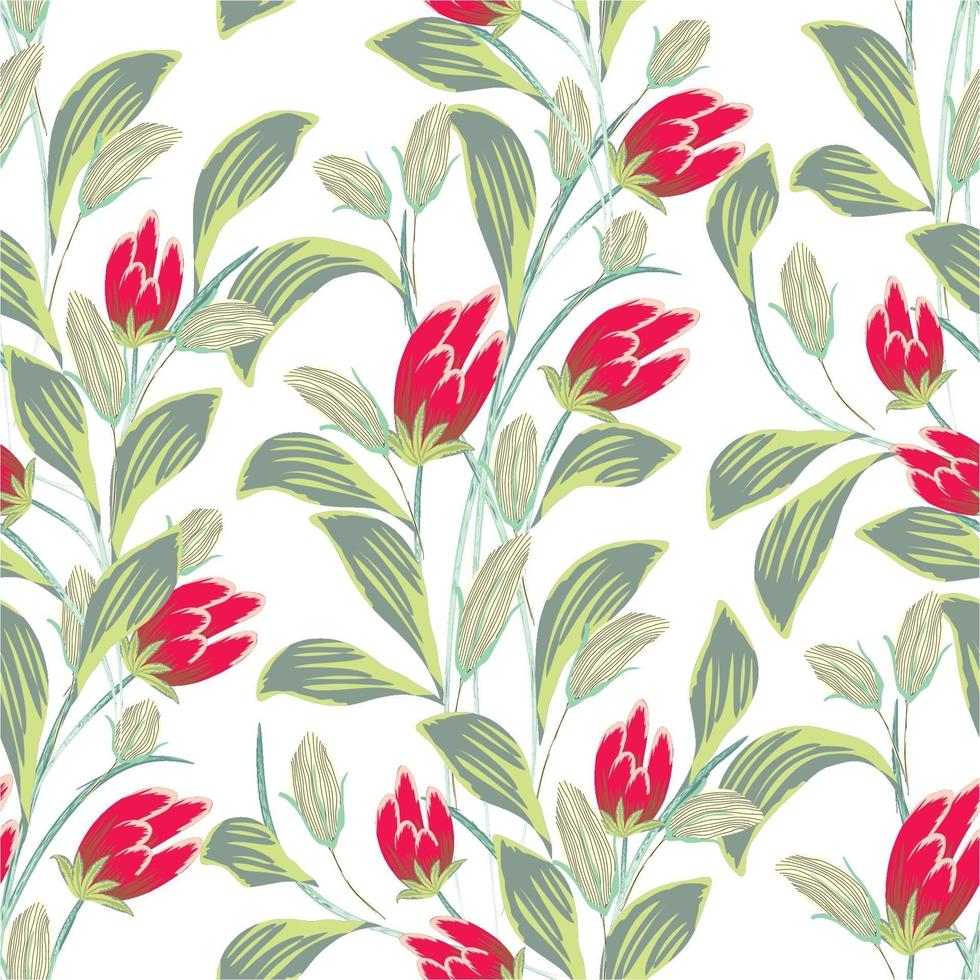Modern abstract organic floral repeat pattern design vector