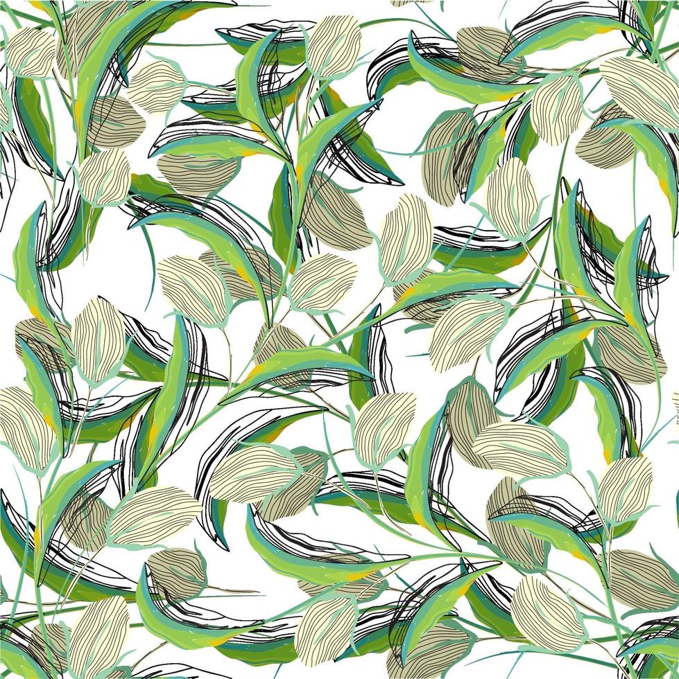 diseño de patrón abstracto moderno de repetición orgánica floral vector