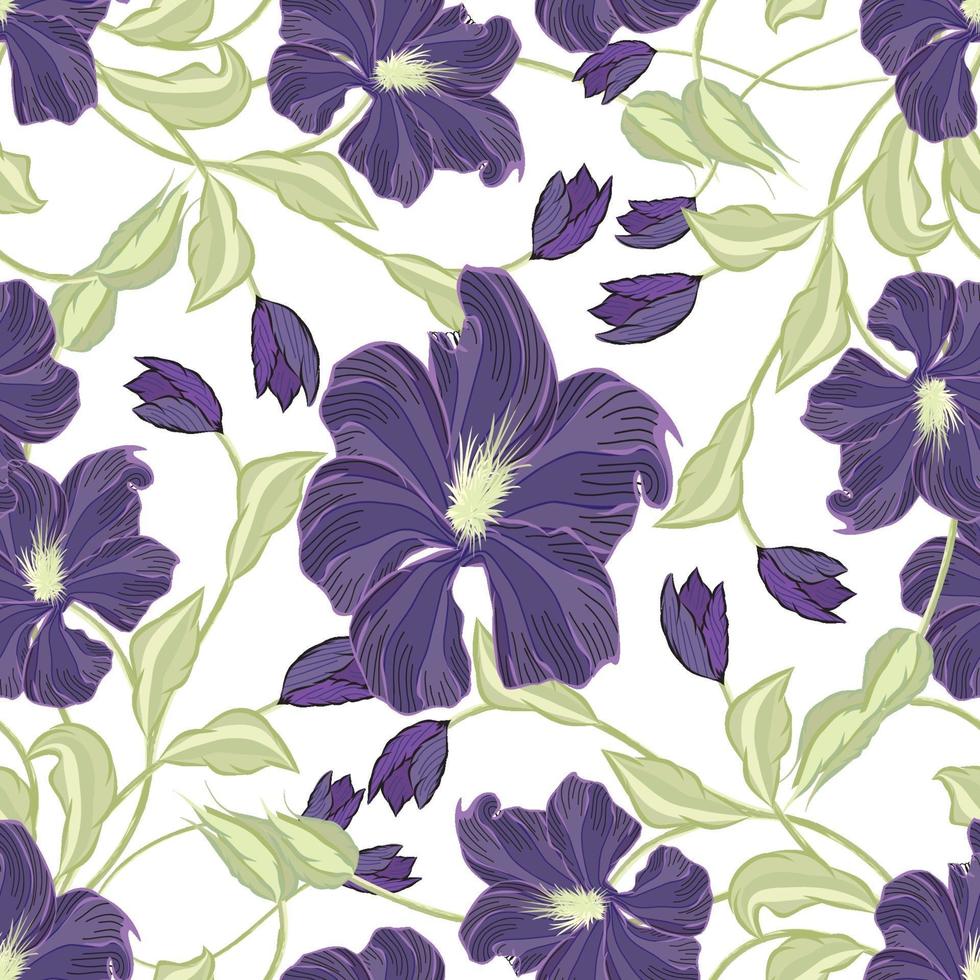 Modern abstract organic floral repeat pattern design vector