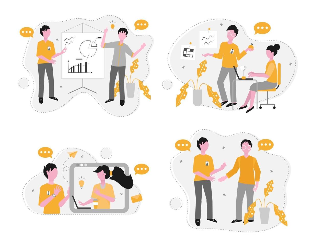 Team communication vector concept set