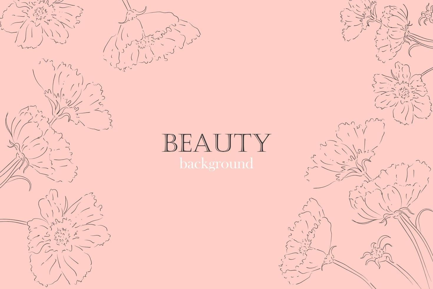 Image of cosmos bipinnatus on a pink background. Can be used for banners, covers, invitations, business cards, etc. fashionable universal artistic background template in vector