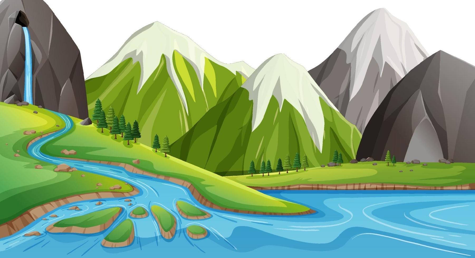 paisaje de geografía terrestre y acuática vector