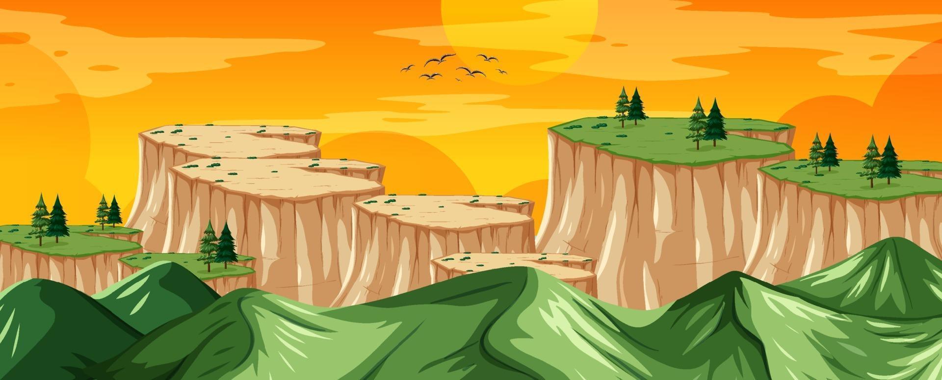 Nature landscape scenery view from a mountain top vector
