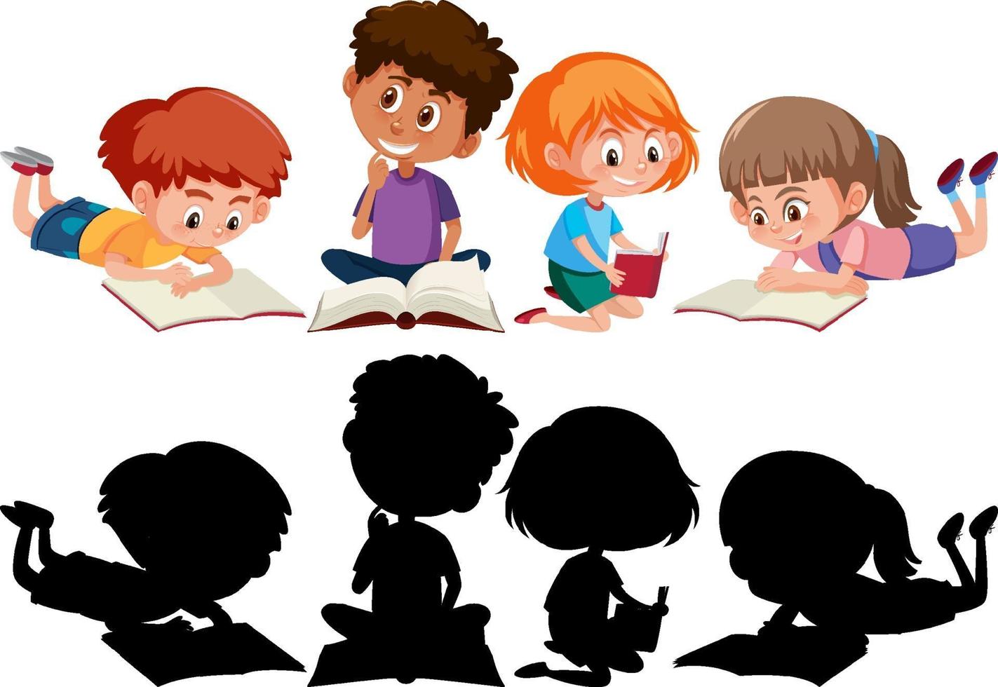 conjunto de diferentes personajes de dibujos animados para niños vector