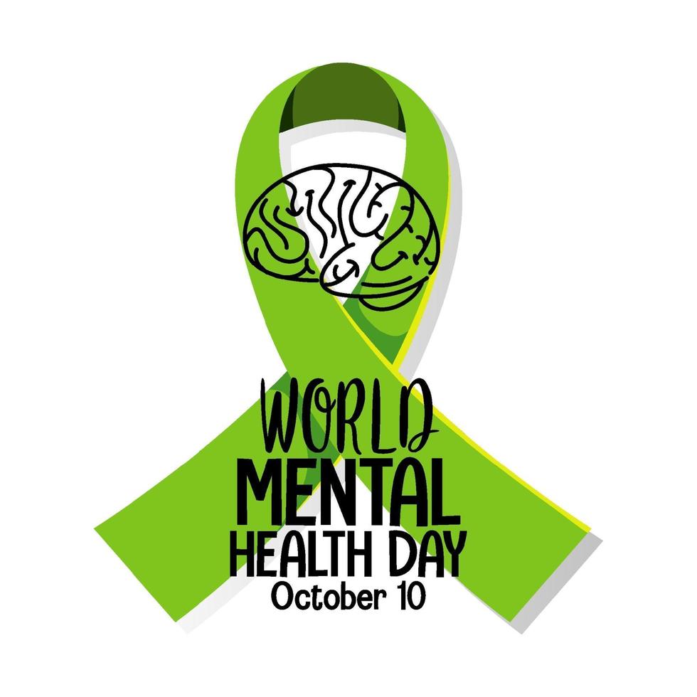World Mental Health Day banner or logo isolated on white background vector