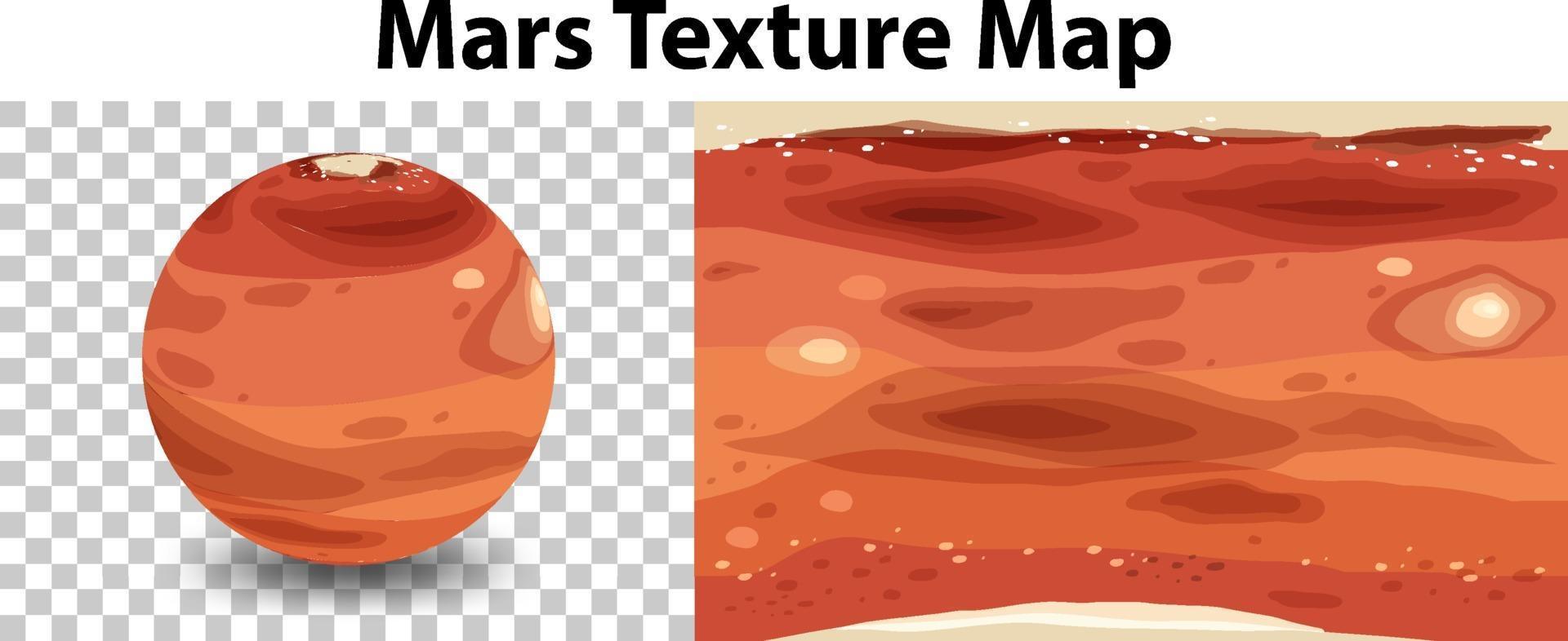 Mars planet with Mars texture map vector